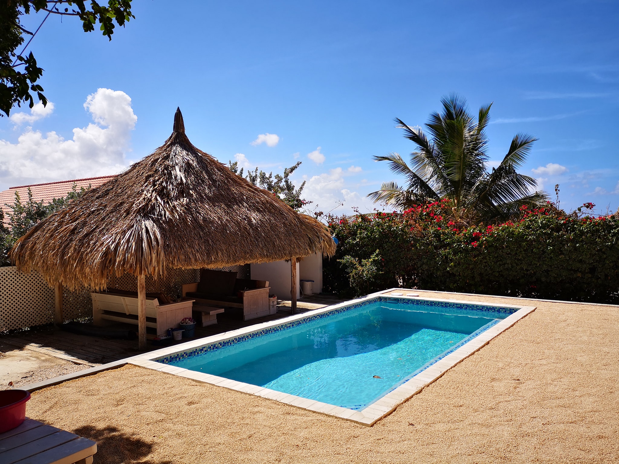 Villa Dushi Pool bereich für die Abkühlung in der Karibik