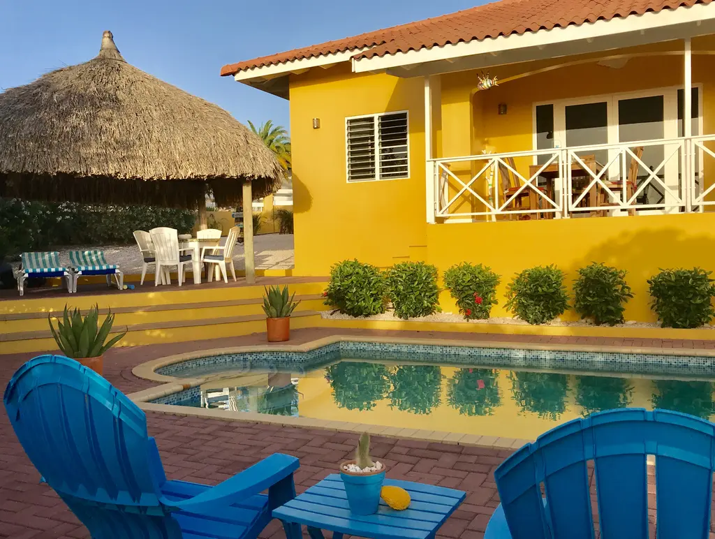 Villa Meerfarbe Pool und Terasse topp Ferienhaus auf Curacao