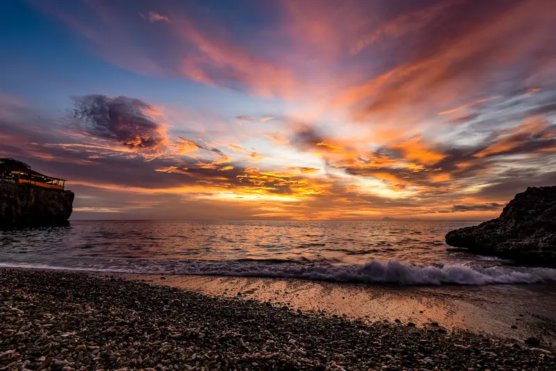 Playa Forti Sonnenuntergang auf Curacao
